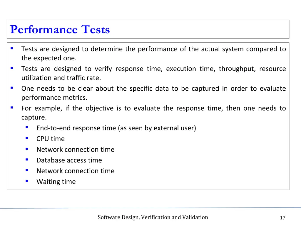 performance tests