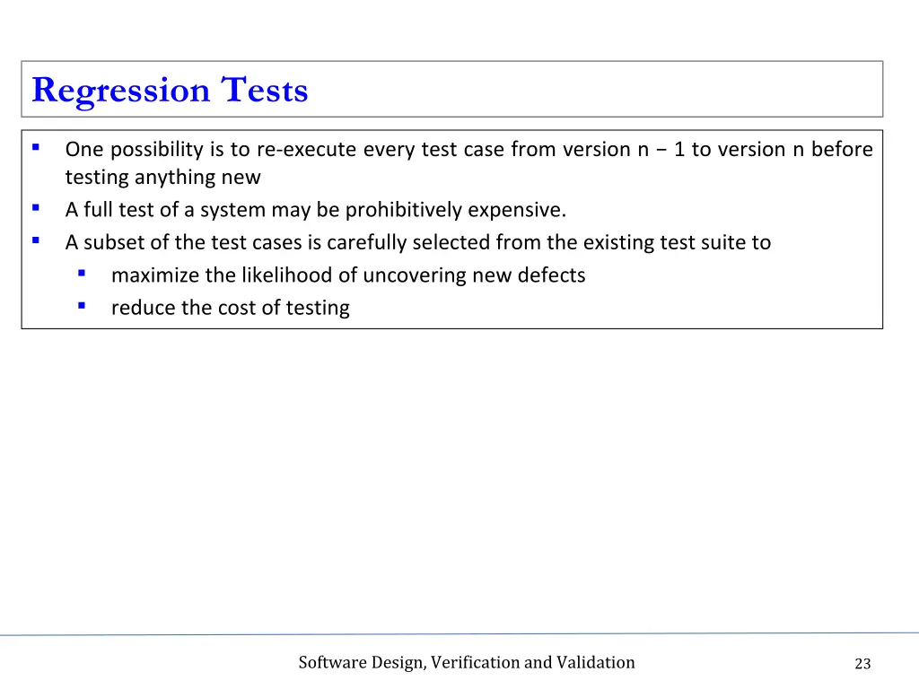 regression tests 1