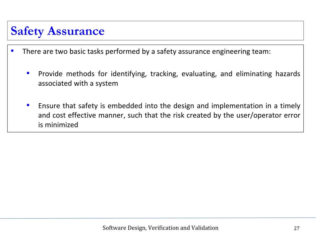 safety assurance