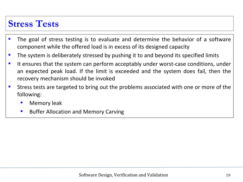 stress tests