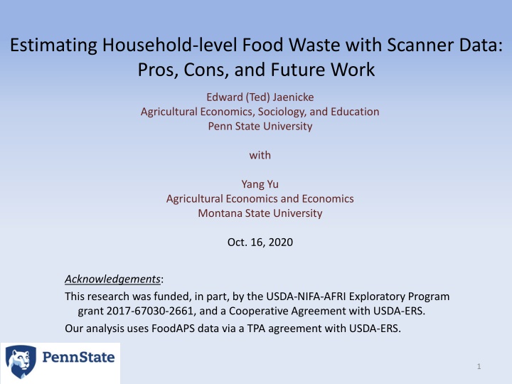 estimating household level food waste with