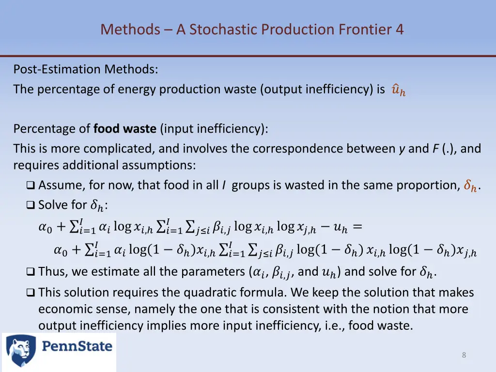 methods a stochastic production frontier 4