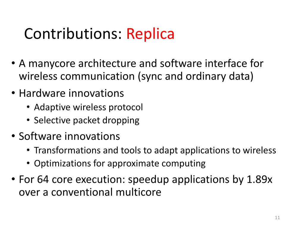 contributions replica