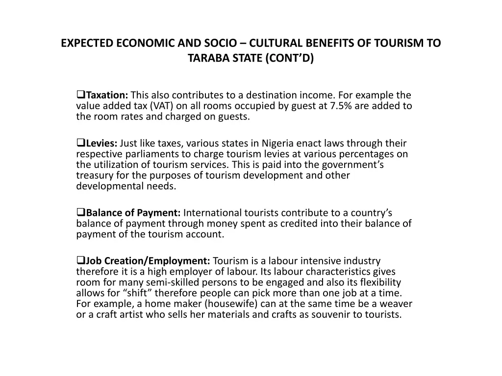 expected economic and socio cultural benefits 3
