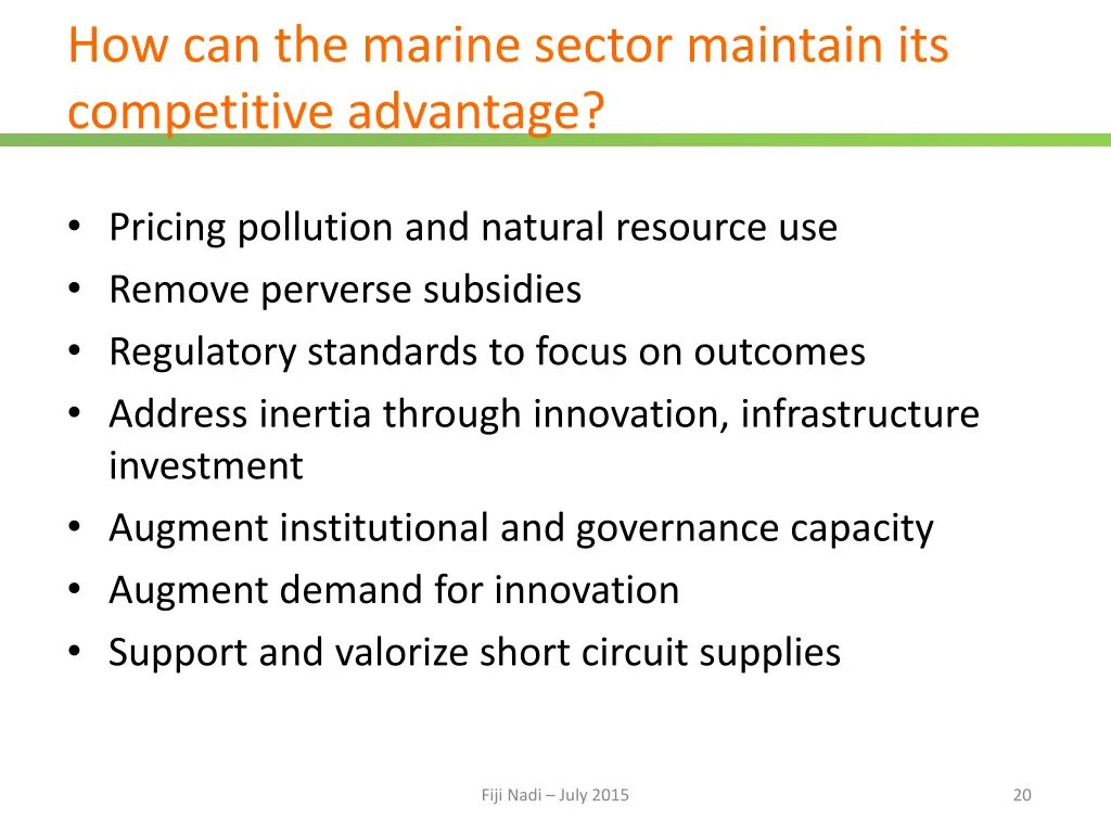 how can the marine sector maintain