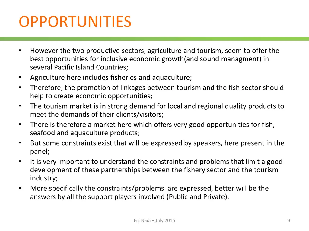 opportunities