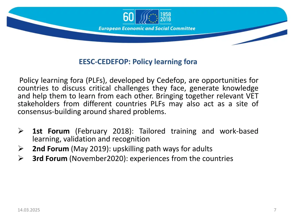eesc cedefop policy learning fora