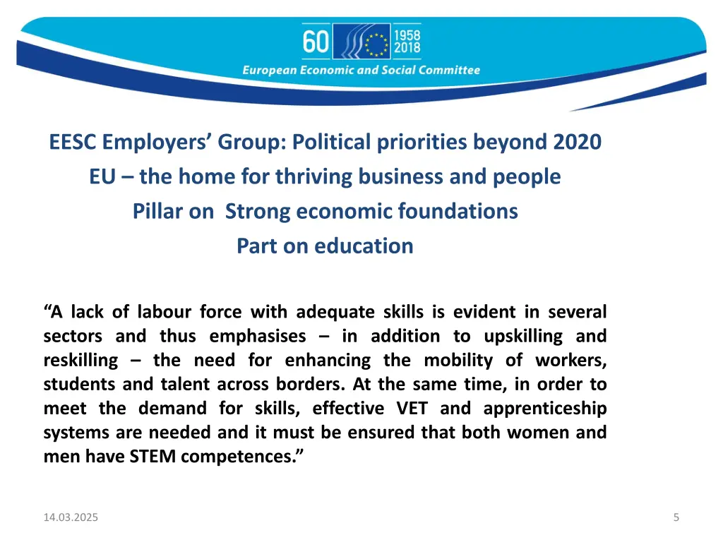 eesc employers group political priorities beyond
