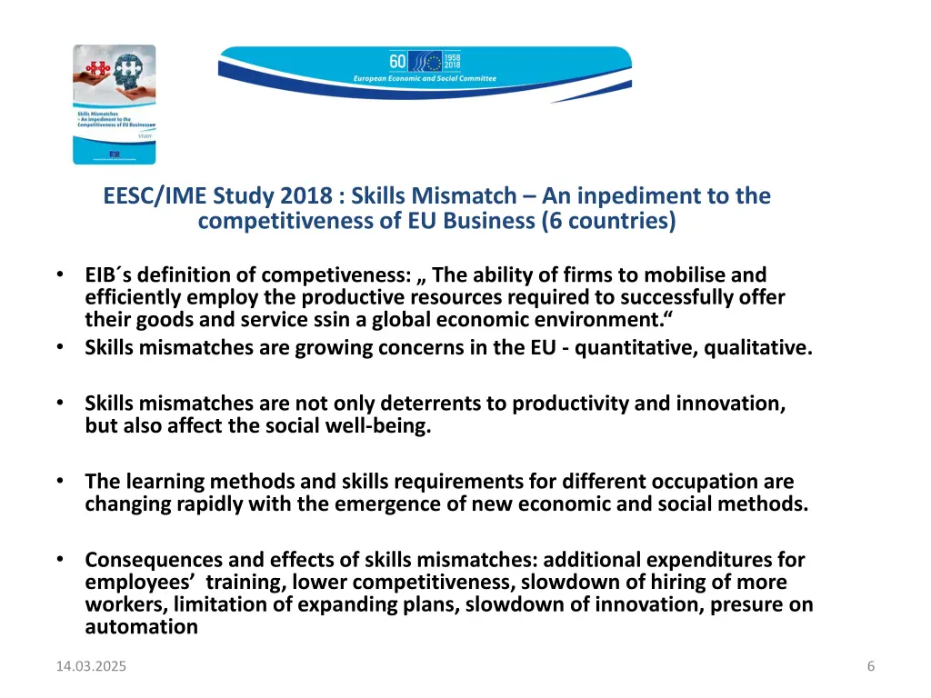 eesc ime study 2018 skills mismatch an inpediment