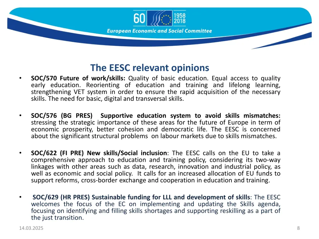 the eesc relevant opinions soc 570 future of work