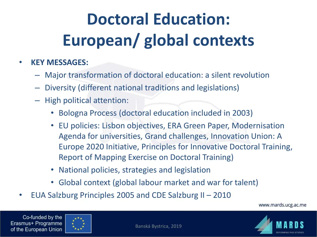 doctoral education european global contexts