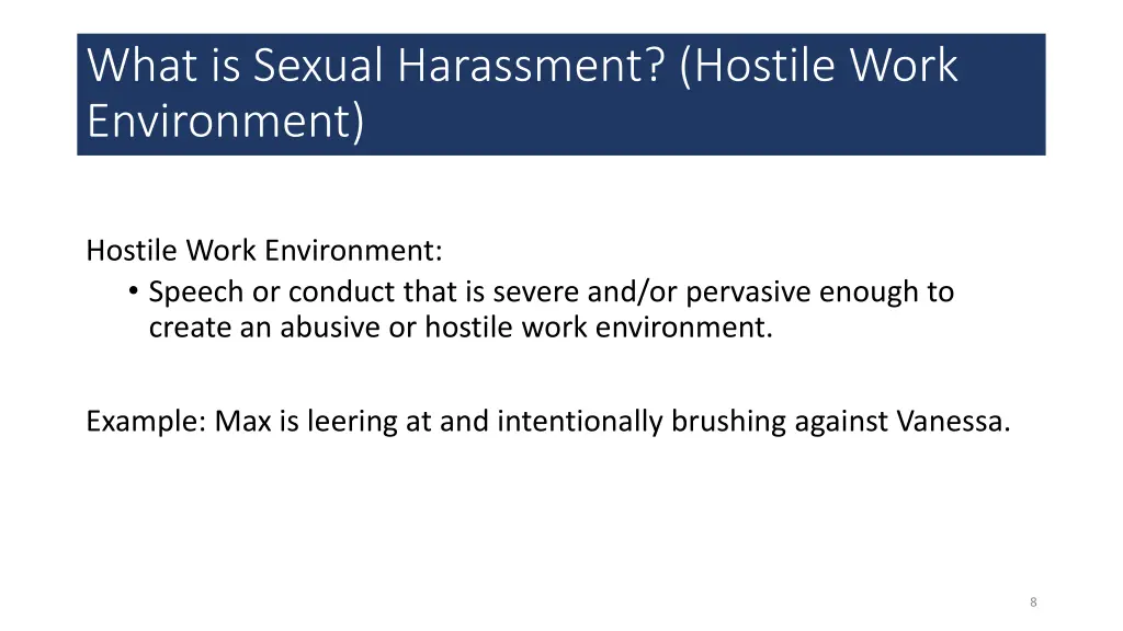 what is sexual harassment hostile work environment