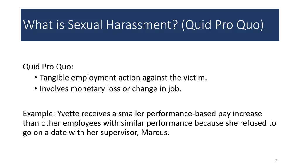 what is sexual harassment quid pro quo