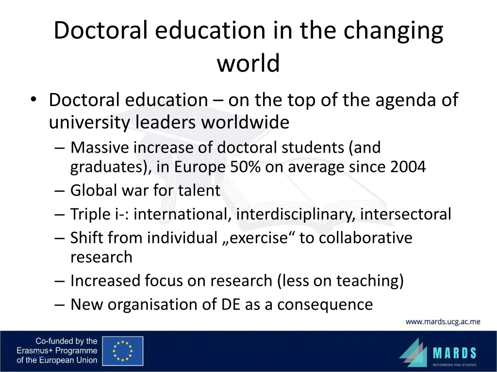 doctoral education in the changing world doctoral