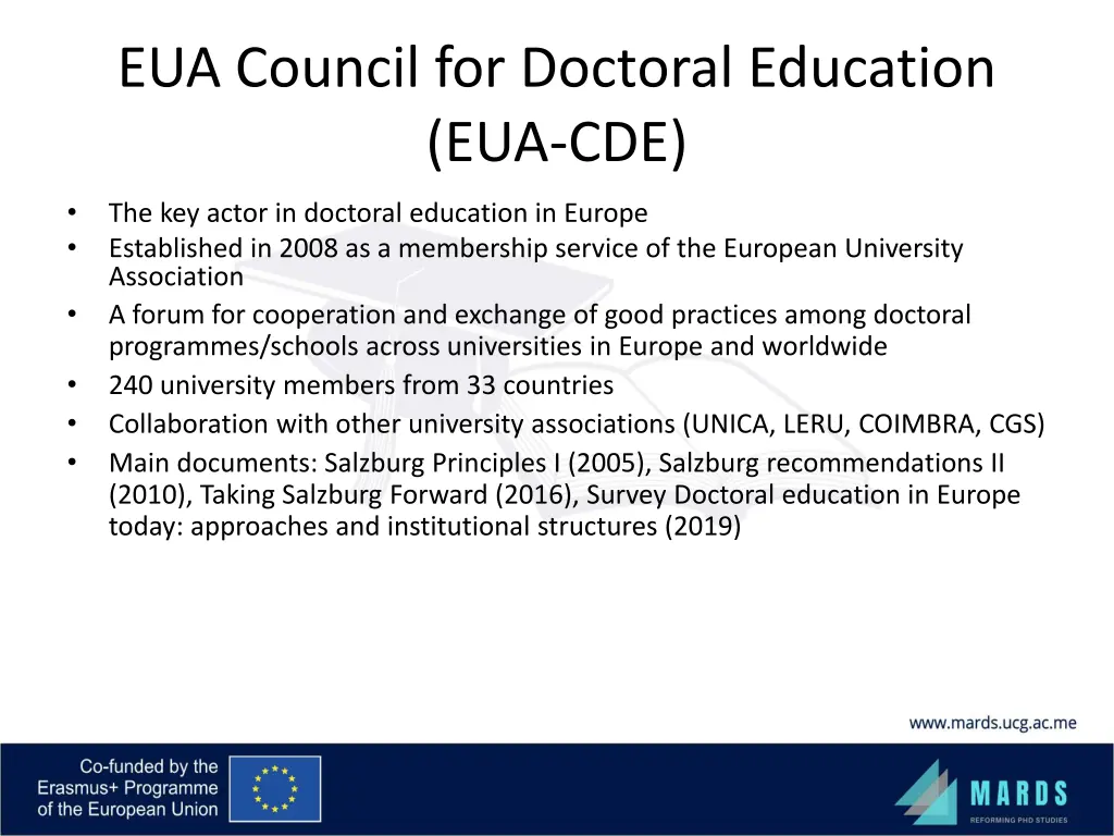eua council for doctoral education eua cde