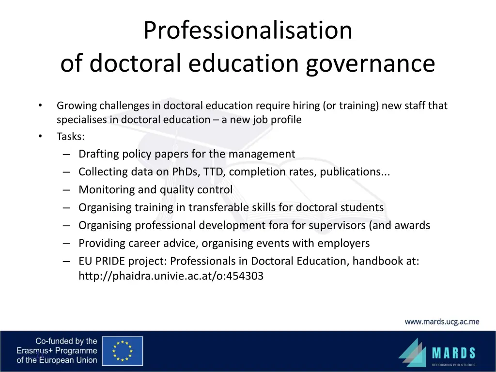 professionalisation of doctoral education