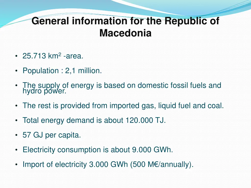 general information for the republic of macedonia