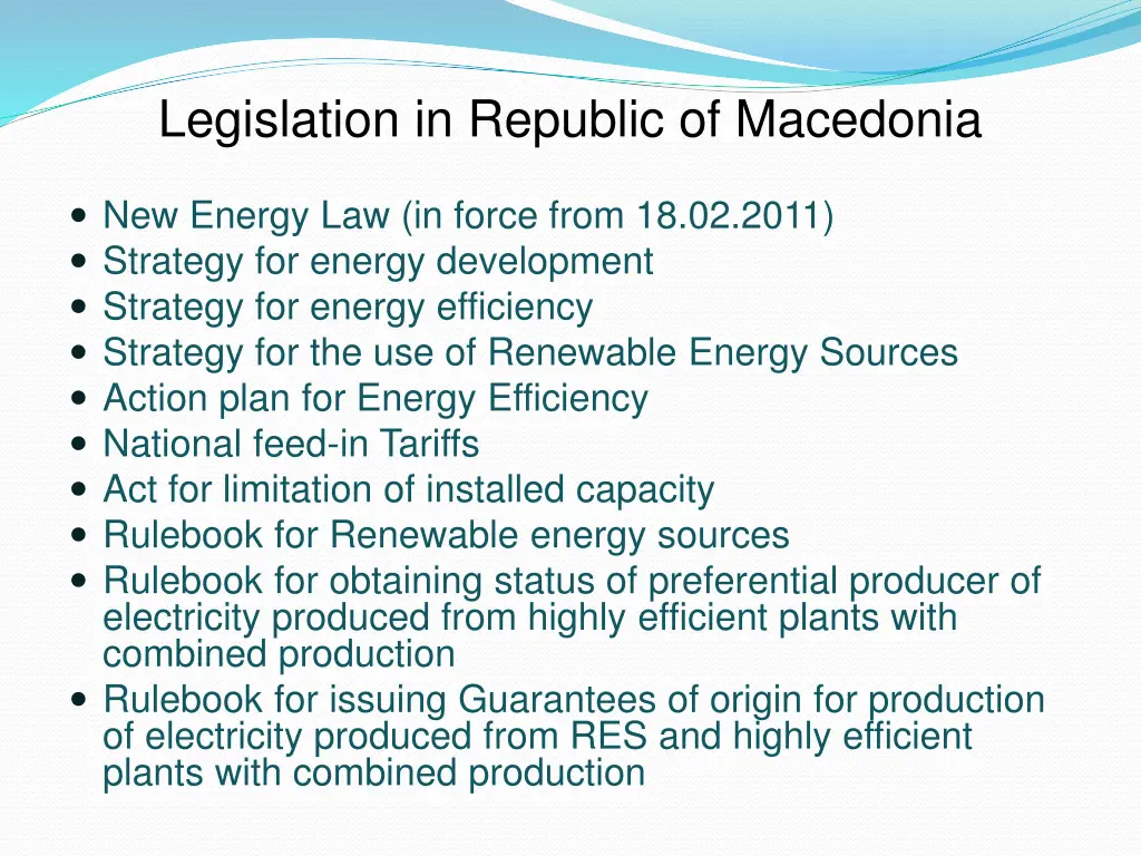 legislation in republic of macedonia