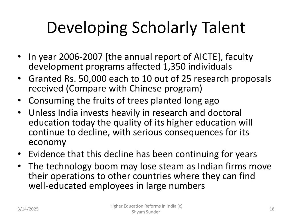 developing scholarly talent
