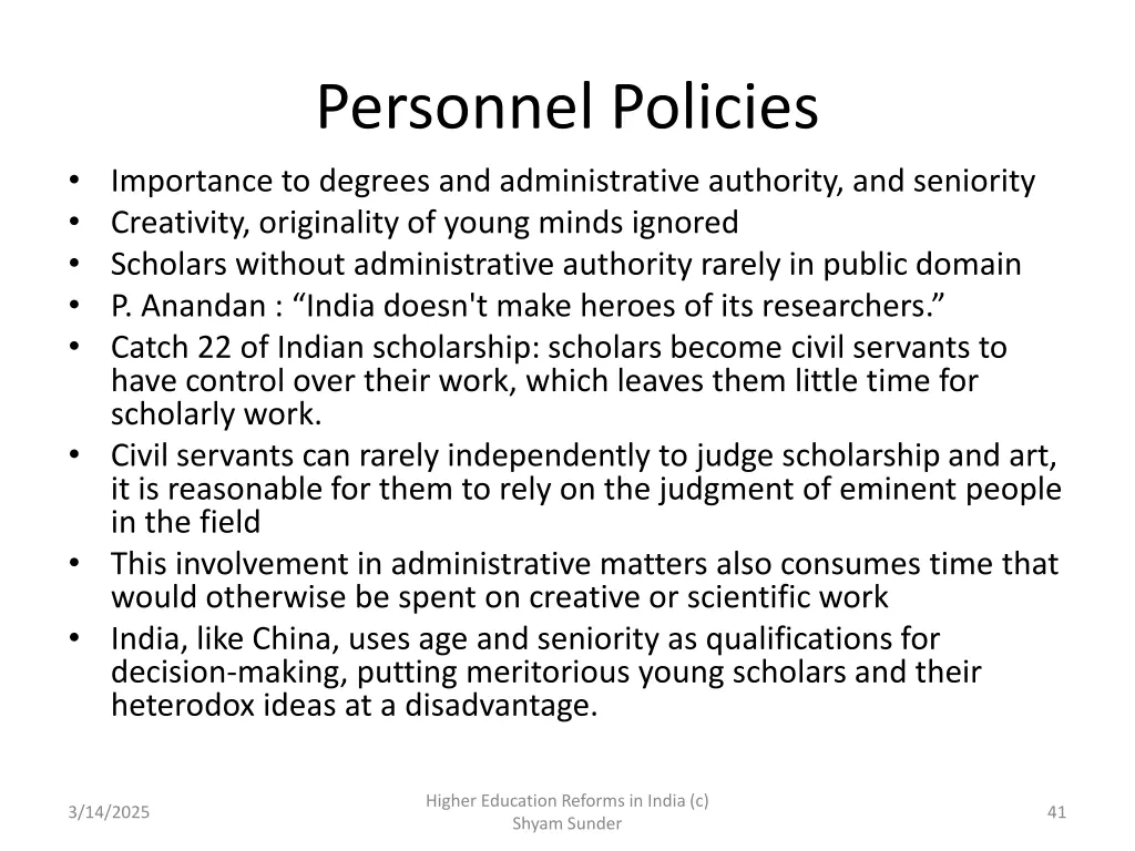 personnel policies importance to degrees