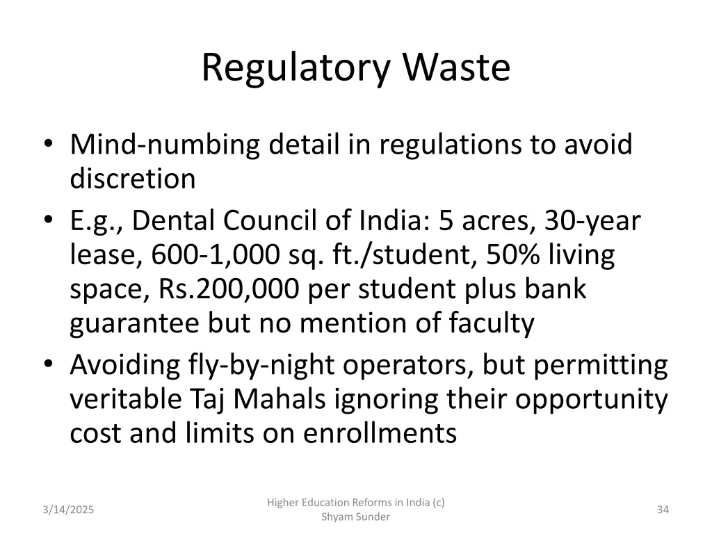 regulatory waste
