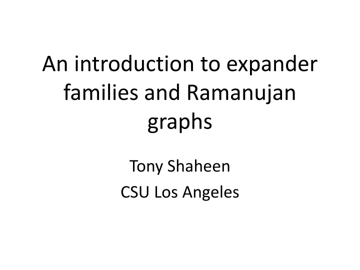 an introduction to expander families