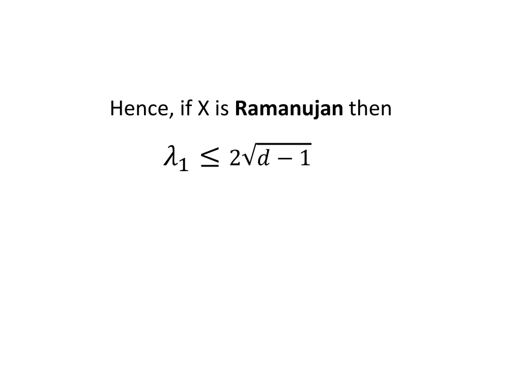 hence if x is ramanujan then