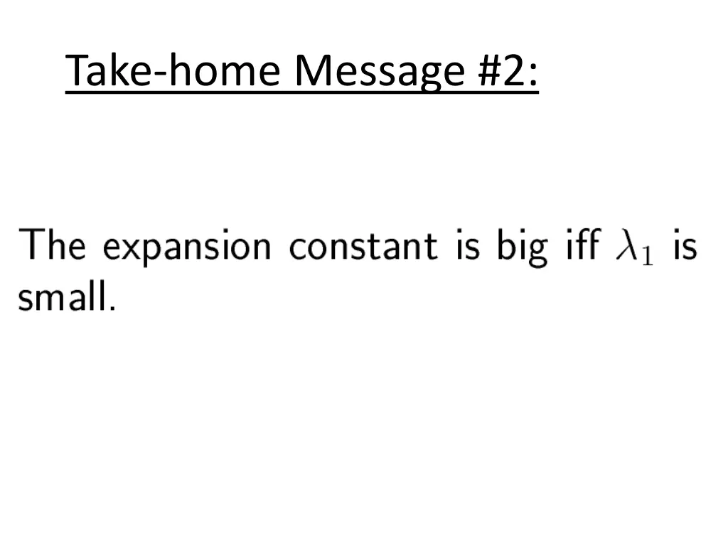 take home message 2