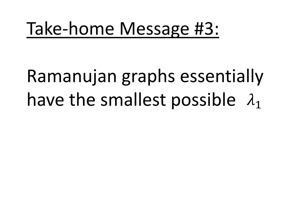 take home message 3