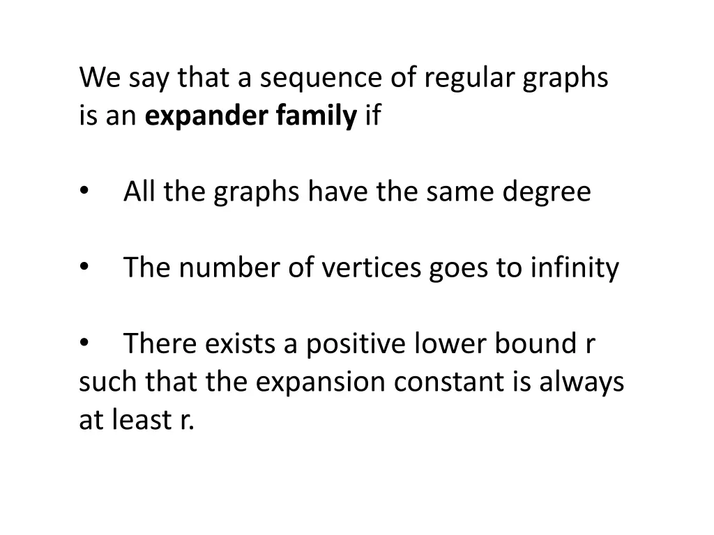 we say that a sequence of regular graphs