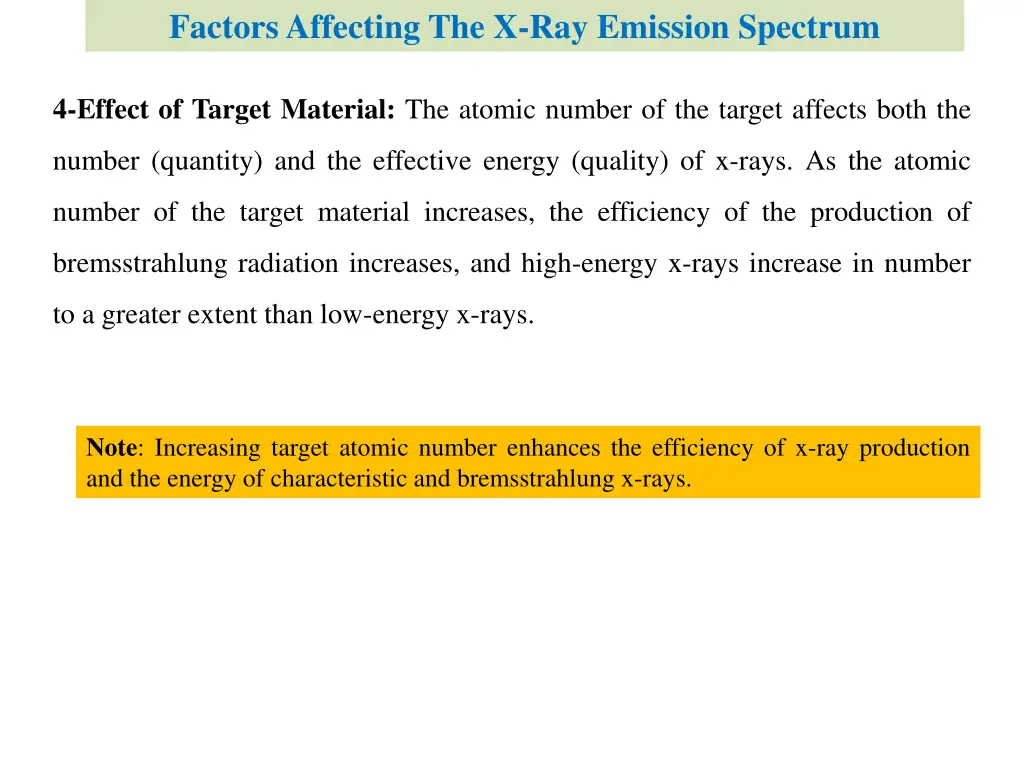 factors affecting the x ray emission spectrum 3