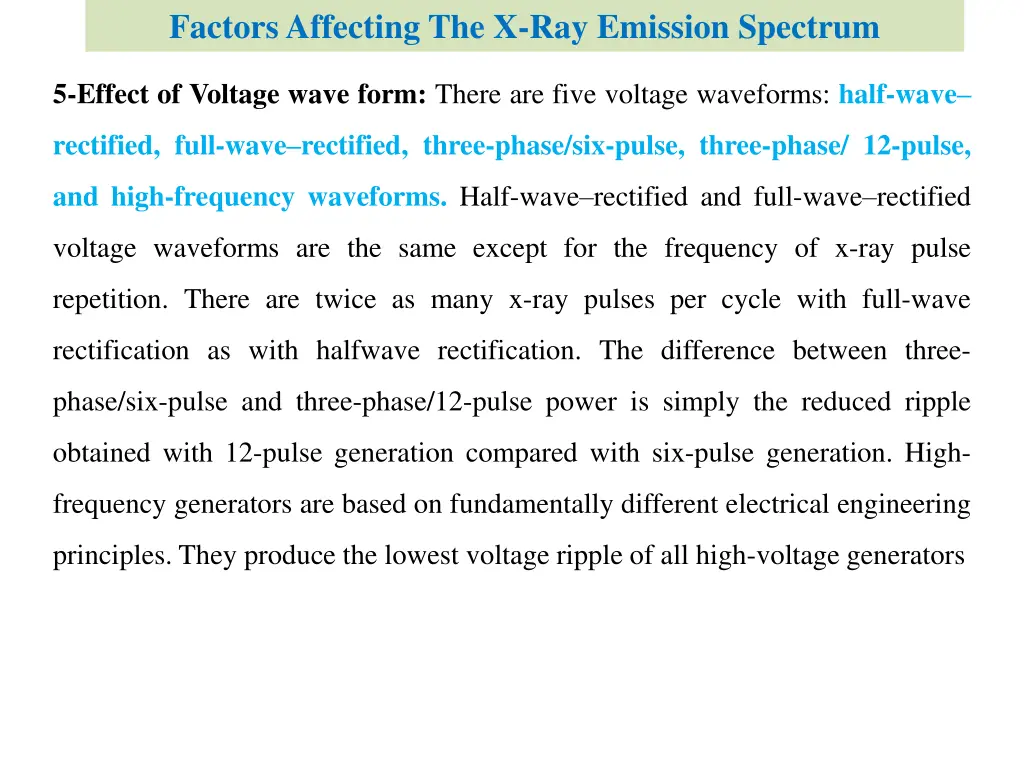 factors affecting the x ray emission spectrum 4