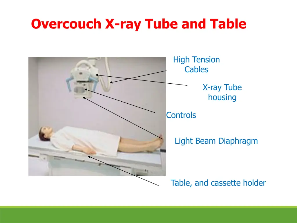 overcouch x ray tube and table