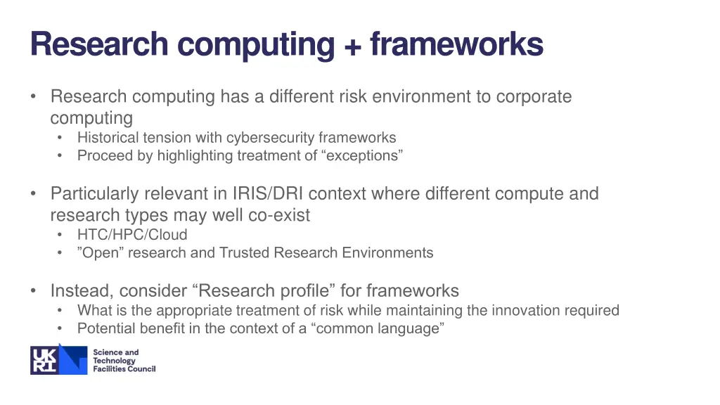 research computing frameworks