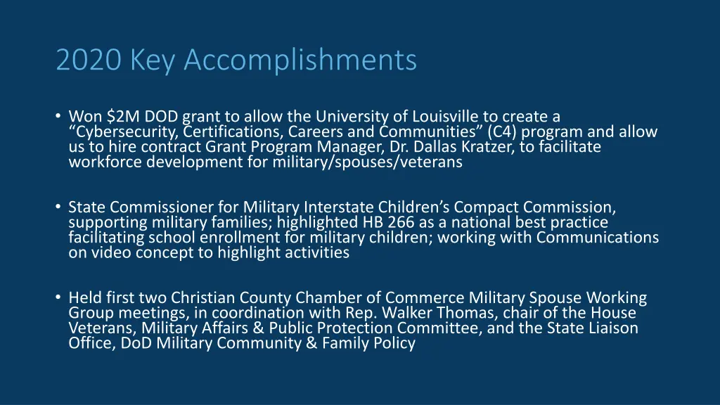 2020 key accomplishments 1