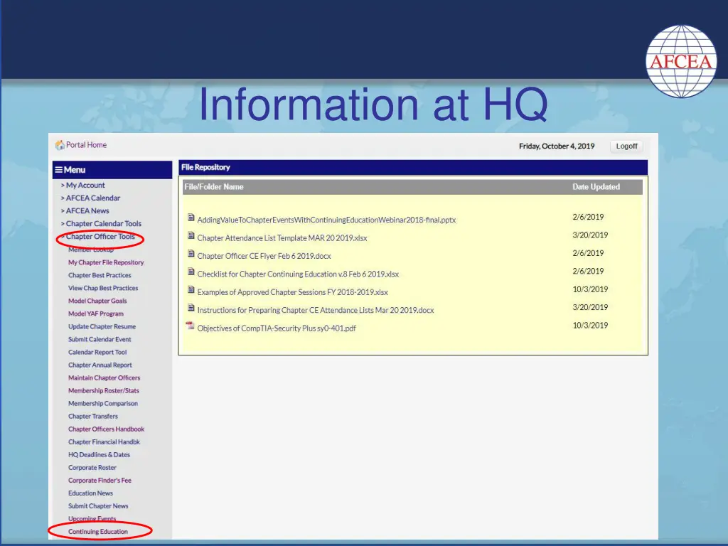 information at hq