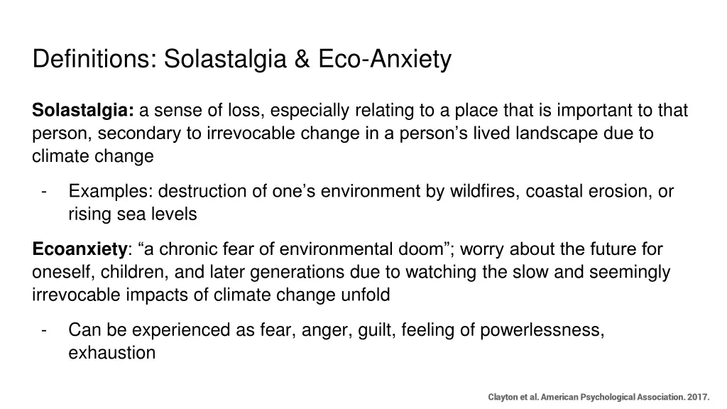 definitions solastalgia eco anxiety