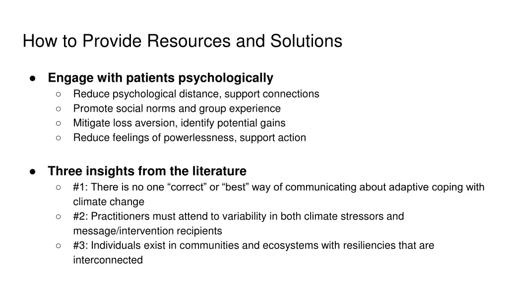 how to provide resources and solutions