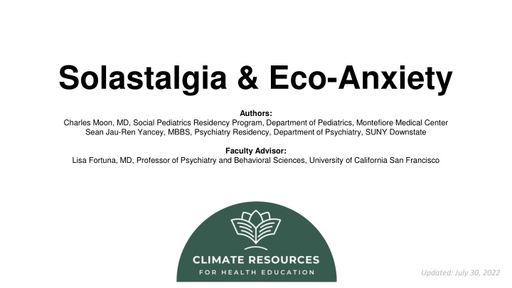 solastalgia eco anxiety