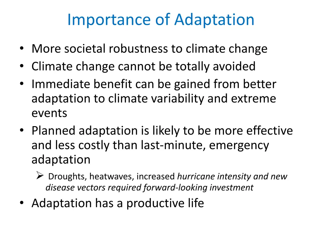 importance of adaptation