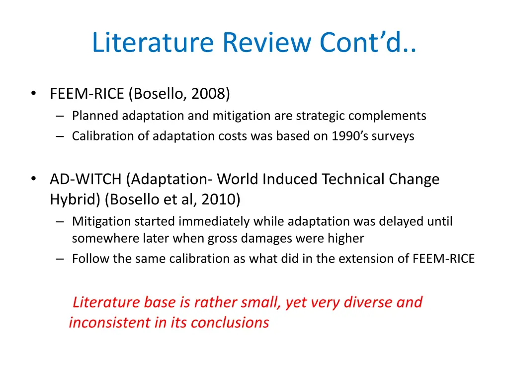 literature review cont d