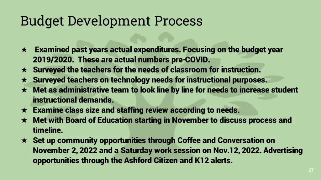 budget development process