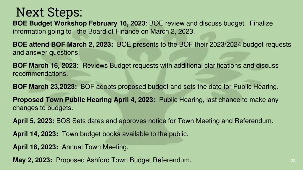 next steps boe budget workshop february 16 2023