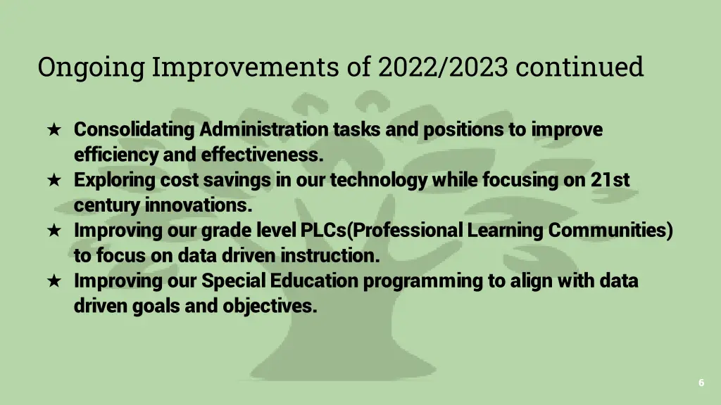 ongoing improvements of 2022 2023 continued