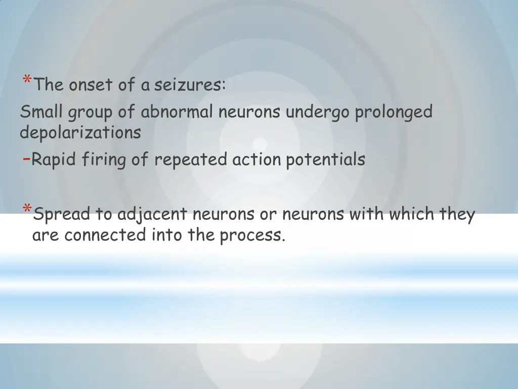 the onset of a seizures small group of abnormal