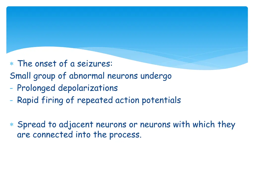 the onset of a seizures small group of abnormal