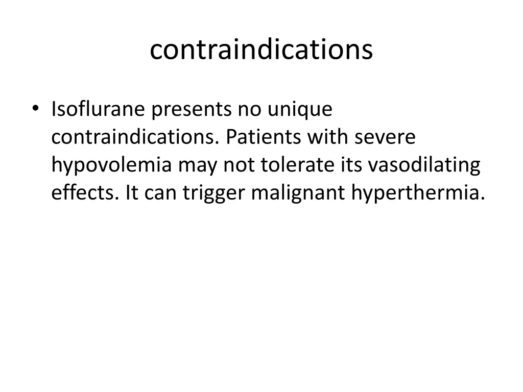 contraindications