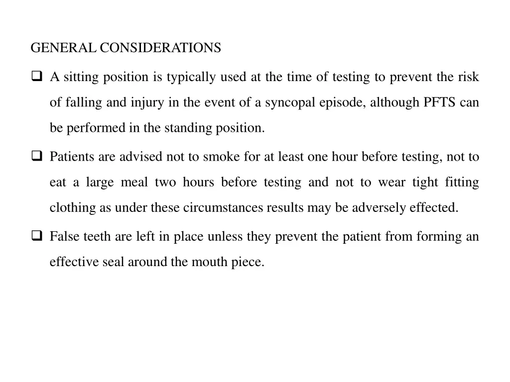 general considerations