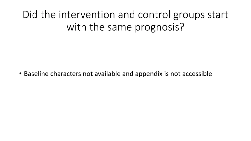 did the intervention and control groups start
