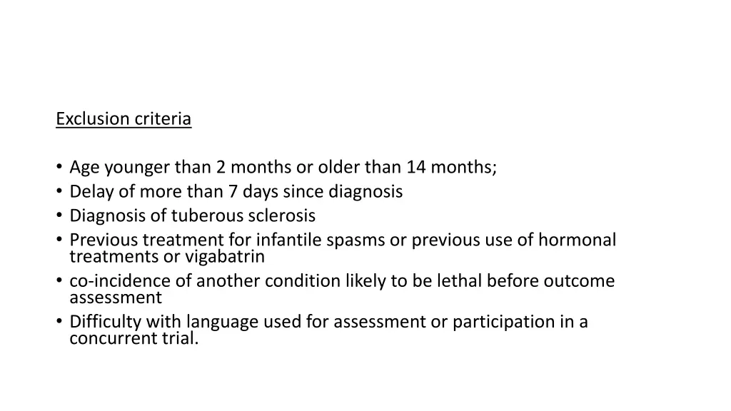 exclusion criteria